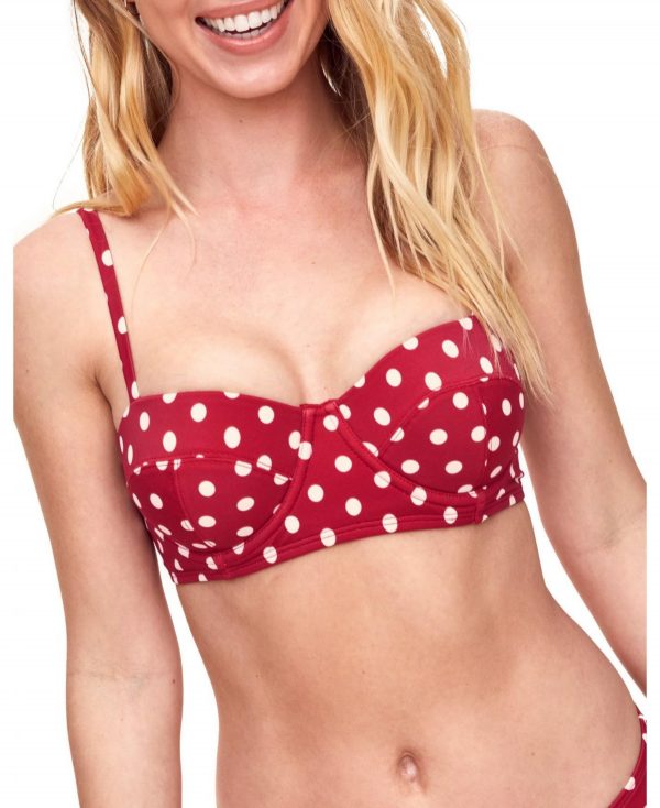 Adore Me Women's Vivien Swimwear Bikini Top - Dot red