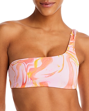 Aqua Swim Swirl Print One Shoulder Bikini Top - 100% Exclusive