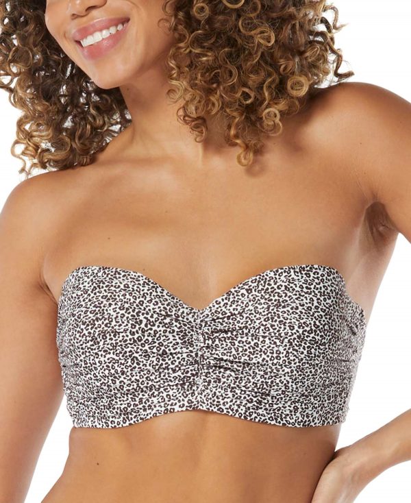 Coco Reef Women's Charisma Bra-Sized Printed Strapless Bikini Top - Brown