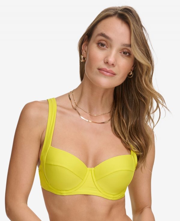 Dkny Women's Molded Underwire Bikini Top - Fluro Yellow