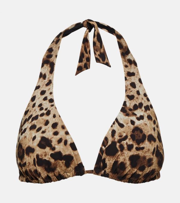 Dolce&Gabbana Leopard-print bikini top