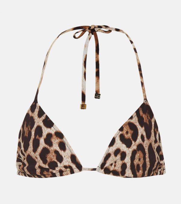 Dolce&Gabbana Leopard-printed bikini top