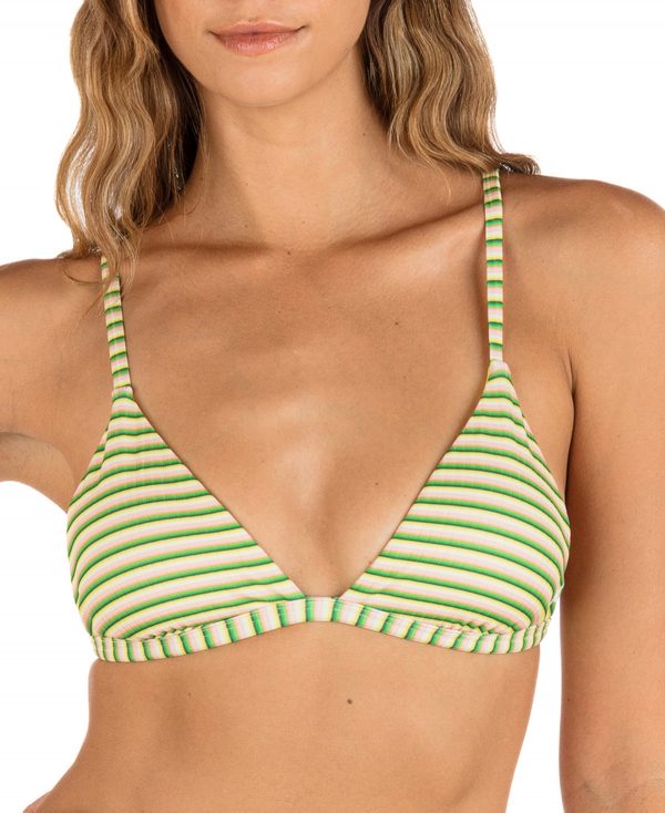 Hurley Juniors' Samba Striped Tie-Back Bikini Top - Sunshine