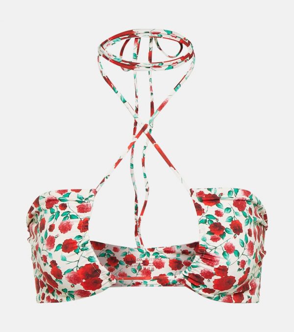 Magda Butrym Floral-printed halterneck bikini top