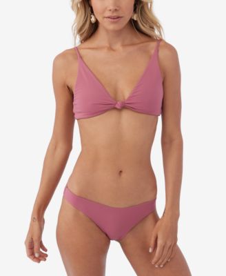 Oneill Juniors Saltwater Solid Pismo Knot Front Bikini Top Bottoms