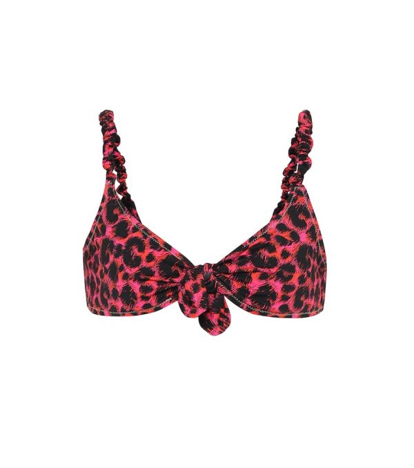 Reina Olga Luca leopard-print bikini top