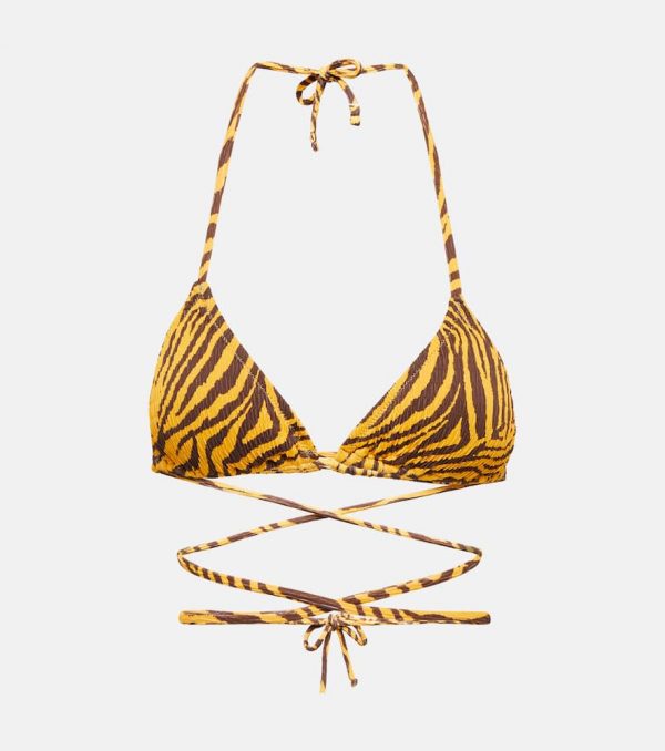 Reina Olga Miami tiger print triangle bikini top