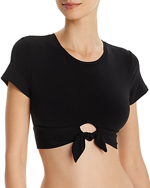 Robin Piccone Ava Solid Cropped T-Shirt Bikini Top