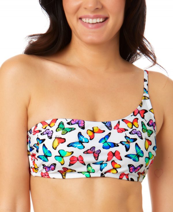 Salt + Cove Juniors' Fly By Print Asymmetrical Bikini Top, Created for Macy's - Multi