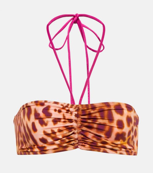 Stella McCartney Leopard-print bandeau bikini top