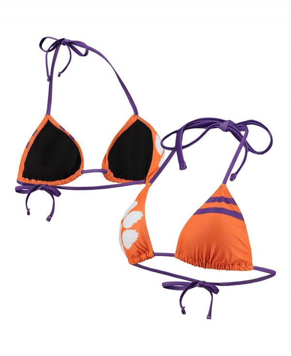 Women's Foco Orange Clemson Tigers Wordmark Bikini Top - Orange