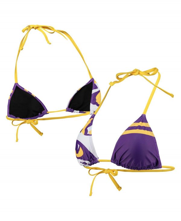 Women's Foco Purple Lsu Tigers Wordmark Bikini Top - Purple