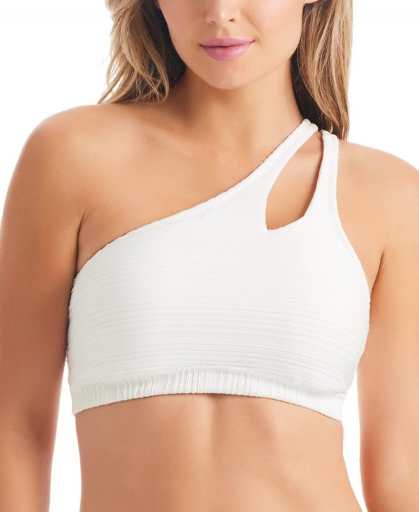 Jessica Simpson Women's One-Shoulder Slash Bikini Top - Off White