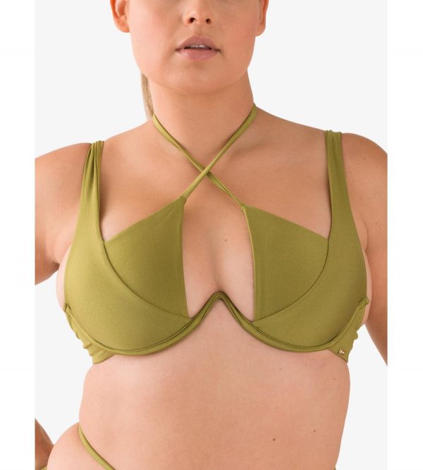 Women's Heart Bikini Top - Olive